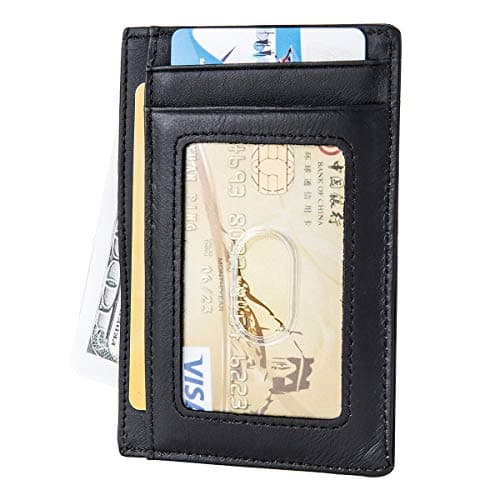 RFID Blocking Wallets for Men – Mens Front Pocket Bifold Money Clip Genuine Leather Slim Card Holder