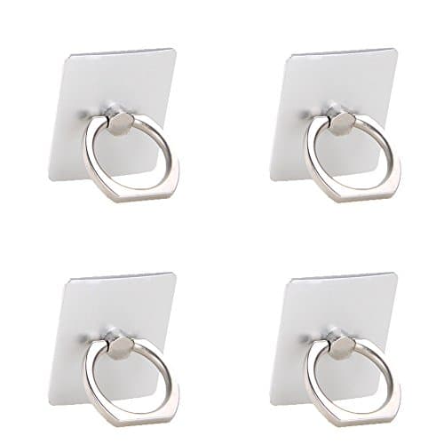 [4 Pack] Universal Foldable Tablet / Cell Phone Stand, Running 360 Car Pothook Portable Desktop Holder for Smartphone and Tablet, iPad Mini, iPhone, Samsung Galaxy / Tab and More (4 Silver)