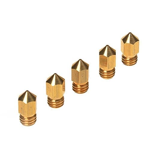 Synkia 5PCS 3D Printer 0.4mm Extruder Brass Nozzle Print Head for MK8 1.75mm ABS PLA Printer