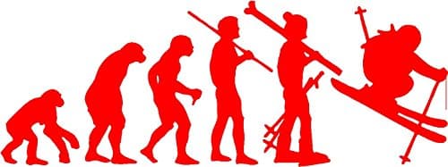 Evolution Skier Sticker Decal in RED