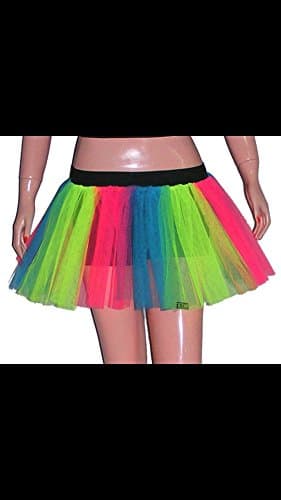 Uv Multi Rainbow Tutu Skirt Basic Party Emo Dance Rave Hen