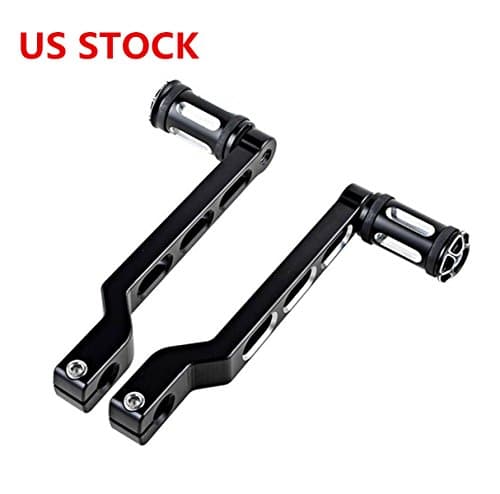 Black CNC Deep Edge Cut Heel/Toe Gear Shifter Shift Lever W/ Shifter Peg Lever Arms &amp; Shifter Peg For Harley Touring Softail Road Glide Trike FLHT
