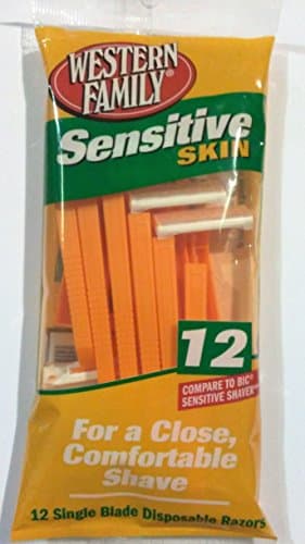 12 Pack Single Blade Disposable Razors for Sensitive Skin