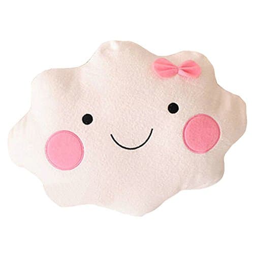 YuanShiming Cute Cloud Shape Pillow Sofa Back Cushion Office Nap Bolster White (35cm)