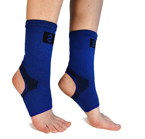 Professional Foot Compression Sleeves By Susama (1 Pair) - 1 Size Fits All Achilles Tendon, Heel Arch and Plantar Fasciitis Support - For Men &amp; Women - Ankle Socks for Basketball, Volleyball, Running