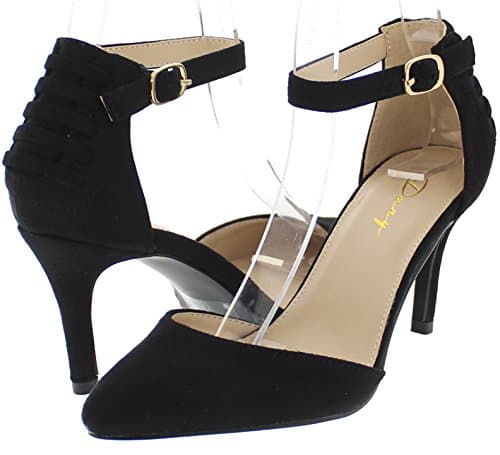 Dany D'Orsay Pumps w/Thin Ankle Strap Perla (Black 10)