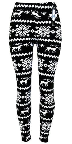 Moda Age Juniors &amp; Kids Ultra Soft Best Patterned Printed Leggings - (S/M &amp; L/XL Sizes) (Kids L/XL, Xmas Snowflake Galore)
