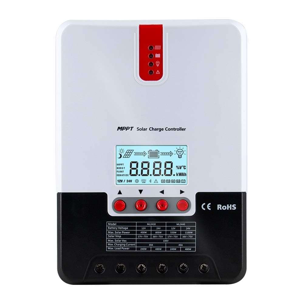 iSunergy20A MPPT Solar Charge Controller Automatically Identifying 12V/24V Automatically Identifying Max.PV 100V Battery Charging Regulator with LCD Display