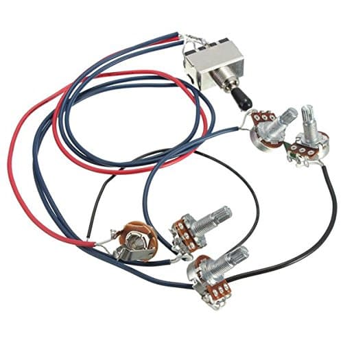 3 Way Wiring Harness 2V/2T Toggle Switch 500K Pots For Dual Humbucker LP Guitar