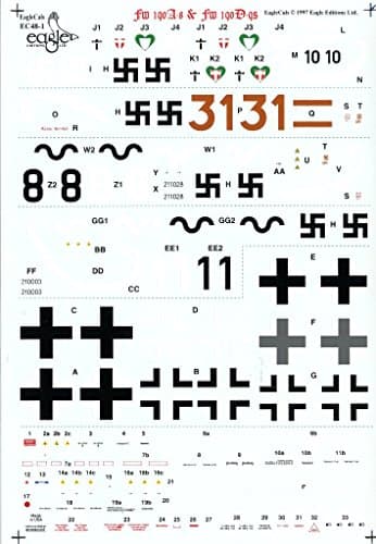 Eaglecals 1:48 Fw-190 A-8 &amp; Fw-190 D-9s Decal Sheet #EC1