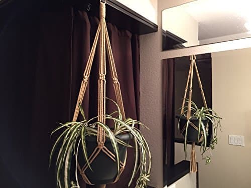 SHORT Macrame Plant Hanger SAND NO BEADS 35