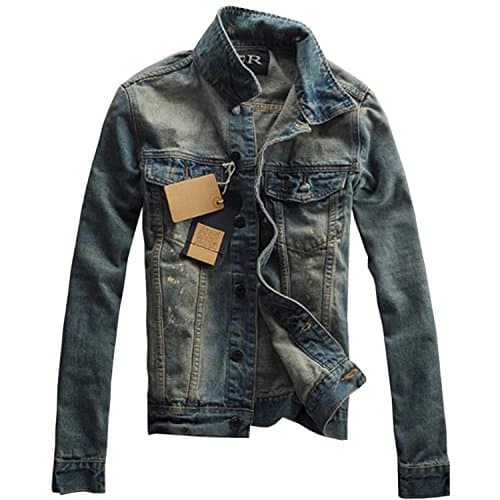 Also Easy Men Retro Denim Jackets Long Sleeve Patch Cowboy Jacket Blue Streetwear Slim Casual Coat Clothes Plus Size 3XL