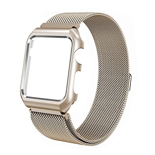 Apple Watch Strap 38mm/42mm Milanese Loop Replacement Strap for iWatch with Protective Case for Apple Watch 38mm Series 3 Series 2 Series 1 Sport Nike+ Edition