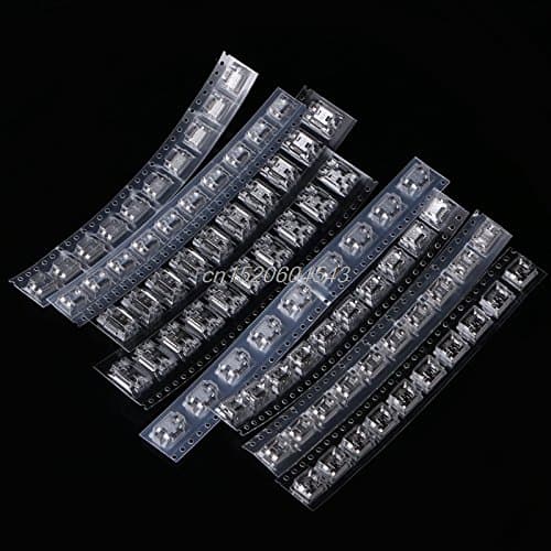 NJPOWER 80 Pcs Micro USB Female Socket Jack 5Pin 8 Models Solder Mount SMD Connector R07 Drop ship