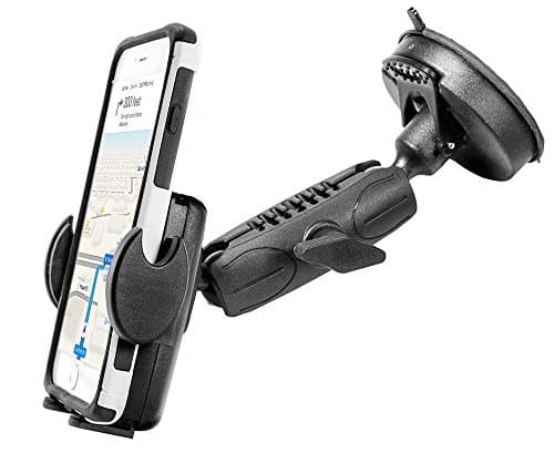 Car Mount, DigiMo Robust Windshield Mount or Dash Mount Holder for Caterpillar Cat S41 w/ Anti-Vibration 3M Suction Swivel Cradle (use with or without case)