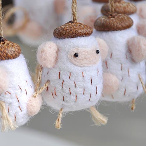 Needle felted Monkey ornament for Christmas tree