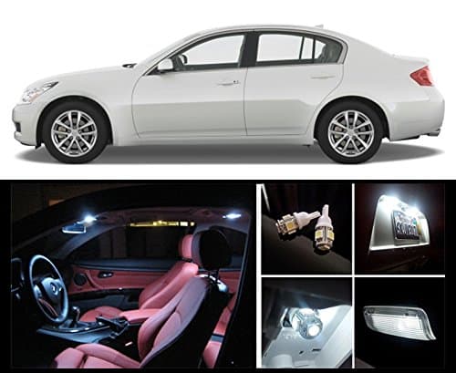 2003 - 2008 Infinite G35 Sedan White LED Package Vanity Interior Tag Reverse (11 Pieces)