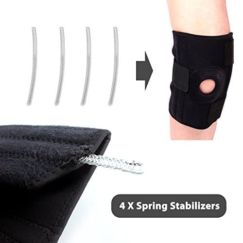 Compression Knee Supports Braces Open-Patella Stabilizer with Adjustable Strapping - Instant Joint Pain Relief, Meniscus Tear, Arthritis, Injury, Running, Sports, Jogging, Basketball, Injury Recover,