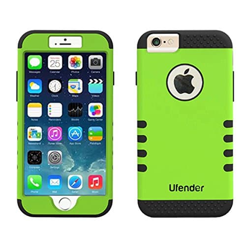 iPhone 6S Case, iPhone 6 by Ufender [Shock proof] Soft Silicone Interior Hard Exterior Shell Dual-Layer Scratch Resistance 3 Layer Slim Stylish (Green)