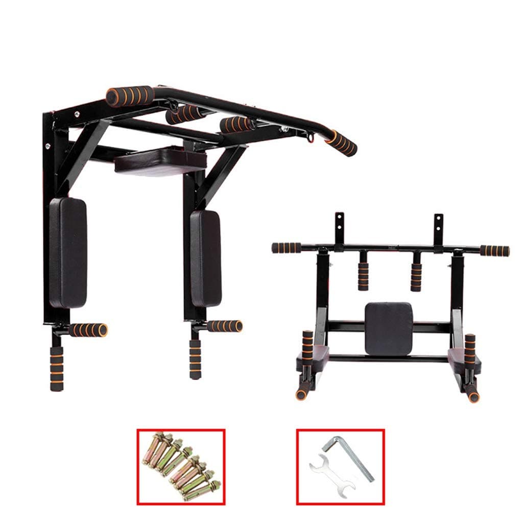 Pull Up Bars Wall Mounted Multi-Grip Chin-up Station Home Gym Exercise Workout Equipment Strength Training Equipment Fitness Equipment Single Parallel Bars for Walls (Color : Black)