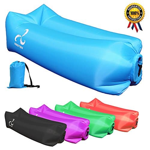 RESTER Inflatable Lounge Bag Air Lazy Sofa Hammock Pool Float Ships with Carry Bag.Inflates in Seconds.Suitable for Indoor or Outdoor Hangout,Camping Picnics,Beach Parties,Hiking(Blue)