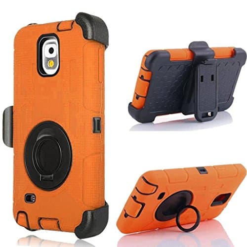 Note 3 case, Galaxy Note 3 Case, Cellaria Holster Pro X - [Shockproof][Drop Protection][Kickstand] Hybrid Armor Defender Case Cover with Stand + Belt Clip Holster For Samsung Galaxy Note 3, Orange