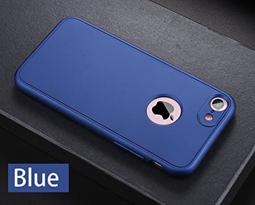 Leobray iPhone 6s Case,iPhone 6 Case, 360° Full Body Silicone [with Tempered Glass Screen Protector] Shockproof Soft TPU Matte Finish Slim Phone Cover for iPhone 6/6s- Blue