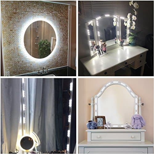 LED Vanity Mirror Lights Kit, IMZ Bathroom Makeup Table Mirror Dimmable Light Set, for DIY Cosmetics Hollywood Style Make-Up Mirror, [60 LEDs and 10 Feet], with IR Wireless Dimmer Remote Controller