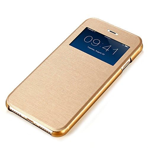 Case for Iphone 7 plus - Ultra Slim PU Leather Flip Case with Clear Soft TPU Back Cover for Apple iPhone 7 plus - GOLD
