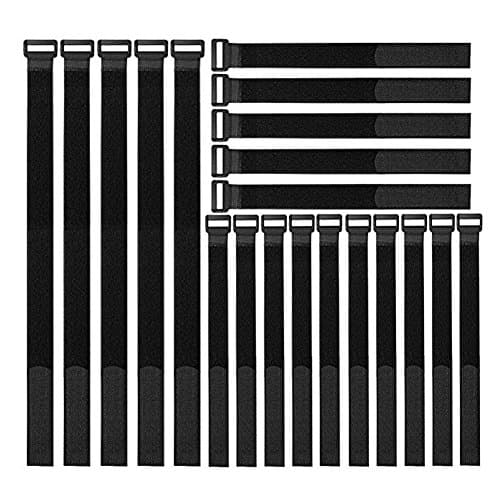 MAARYEE Reusable Fastening Cable Ties Straps Hook and Loop Cord Ties Organizer Multipurpose Pack of 20