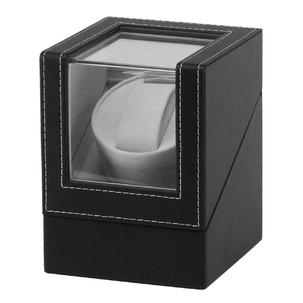 SovelyBoFan Advanced Motor Vibrating Screen Watch Winder Stand Display Automatic Mechanical Watch Winding Box Jewelry Watch Box (UK Plug)
