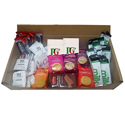 Tea & Coffee Welcome Pack - New Home Students B&B Hotel Holiday Pack Biscuits Sugar Milk (PG Tips & Nescafe Original)