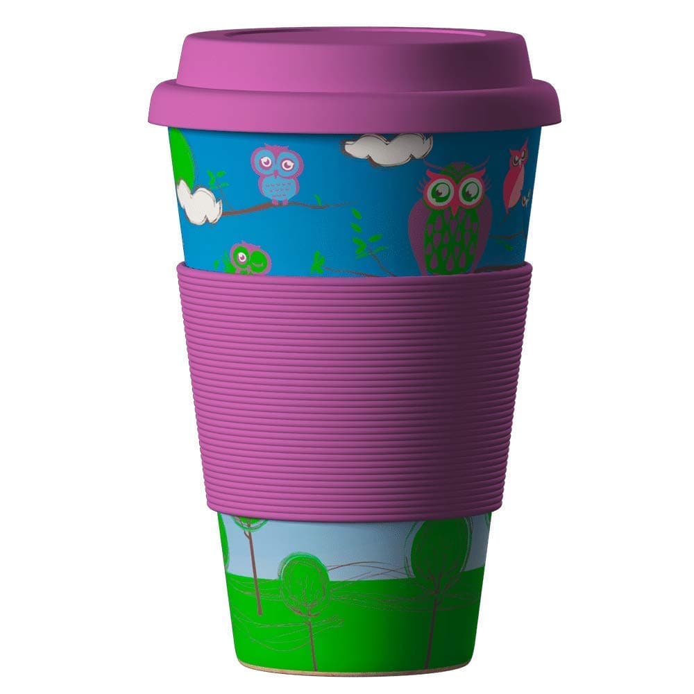 Bamboo Cup Reusable Coffee Cup (Owls)