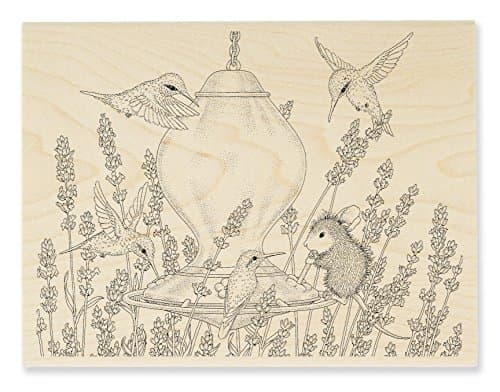 Stampendous rubber stamp lavender birdfeeder
