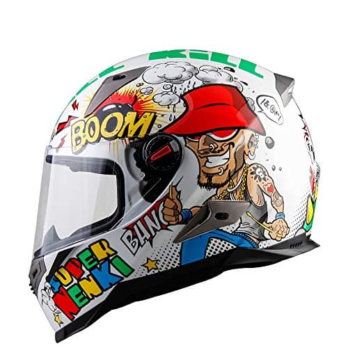 DYM258 Motorcycle Crash Modular Helmet D.O.T Approved & ECE Standard-Full Face Racing Motorbike Helmet with Anti-Fog Lens Adult Men Women,L