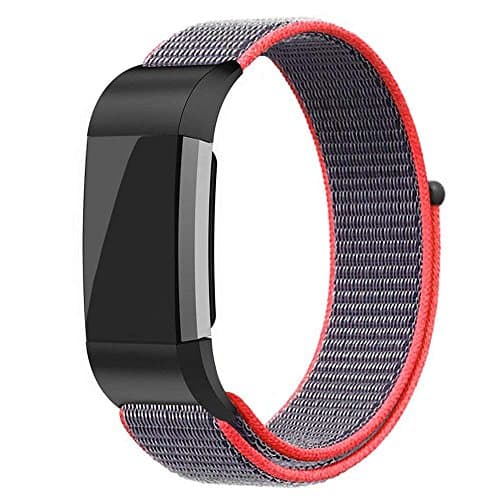 Carryfly Compatible with Fitbit Charge 2 Bands,Woven Nylon Adjustable Replacement Band with Unique Fastener Small & Large Sport Fitness Wristband for Fitbit Charge 2,Men/Women