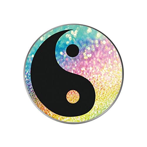 Premium Mounts and Stand, Expanding Stand Pop Grip Mount Socket for iPhone,Smartphones and Tablets - White sparkly rainbow peace symbol