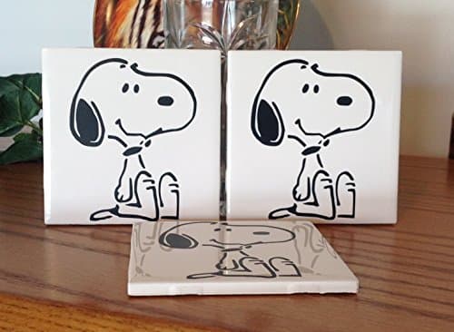 Snoopy ceramic tile coasters (set of 3)