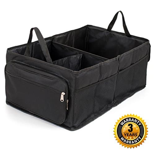 Trunk Organizer for car , SUV, ,van,Auto & Heavy Duty, Collapsible .Organizing Box For All Types Of Vehicles & Home Use .Premium Quality Cargo Storage with Zippered Pockets & Hard, Durable Bottom