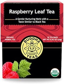Organic Raspberry Leaf Tea - Kosher, Caffeine-Free, GMO-Free - 18 Bleach-Free Tea Bags