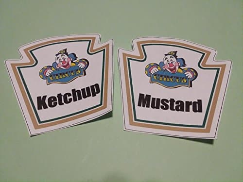 CIRCUS THEME mustard and Ketchup labels-handmade