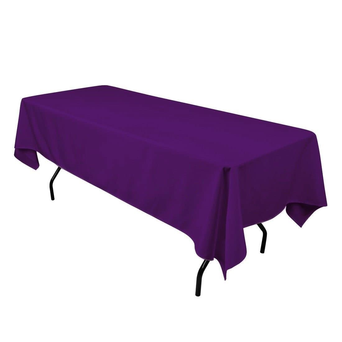 GWHome 60 x 126 inches Rectangular Seamless Tablecloth for Wedding Restaurant Banquet Party (Purple)