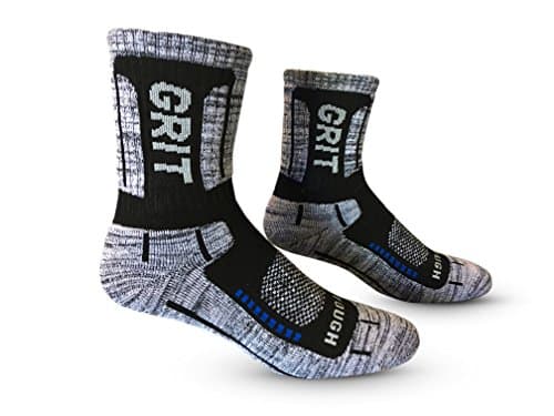 Perfect Athletic Sock, 84% Cotton 13% Polyester 3%Elastine, Great for Hiking to Cross-Fit!!!! (Black/Gray)