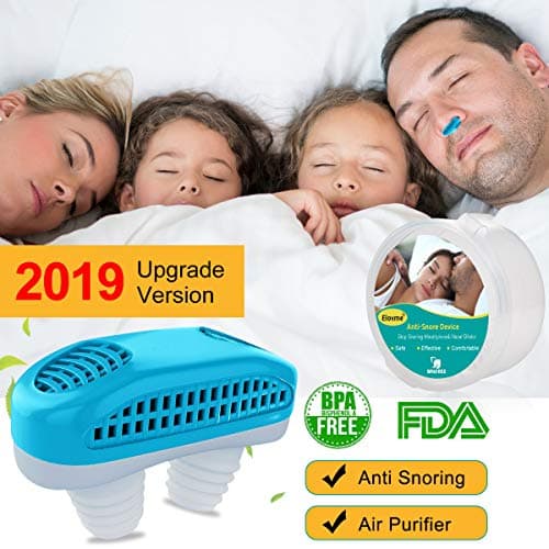 2-in-1 Anti Snoring Device [2019 Upgrade] Snoring Solution Nasal Dilator Nose Vents Plugs Clip Stop Snoring Aids Snore Stopper Reduce Snoring Sleep Aid Device for Ease Breathe (Blue)