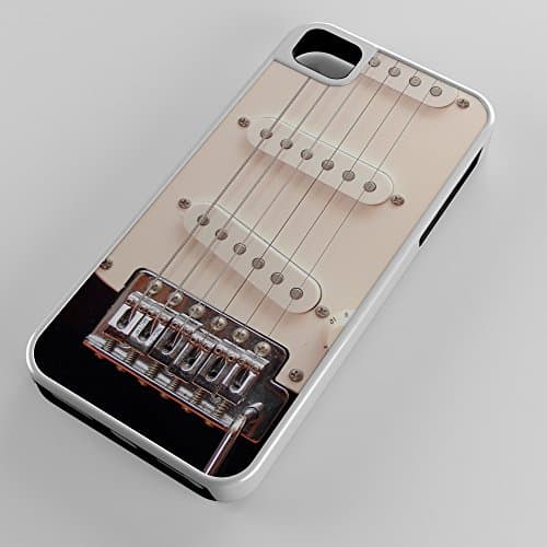 iPhone Case Fits iPhone SE 5s 5 Hybrid Tough Case Electric Guitar Strings Pick Ups Music Loud Amp Energy White Plastic Black Rubber