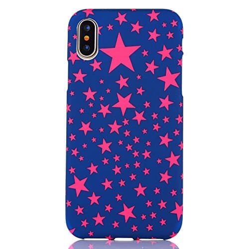 iPhone X Case, Xaviness Love Star Pattern Case [High Impact][noctilucent] Soft TPU Bumper Cushion for iPhone X (Style 08)