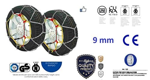 himag Snow Chains 9 mm Chains Group 110 Knitting onorm: R15 – 215/70; R15 – 225/65; R15 – 235/60; R16 – 215/60; R16 – 225/55; R16 – 235/55; R17 – 225/70; R17 – 235/50; R18 – 235/40; 220/65 – 390