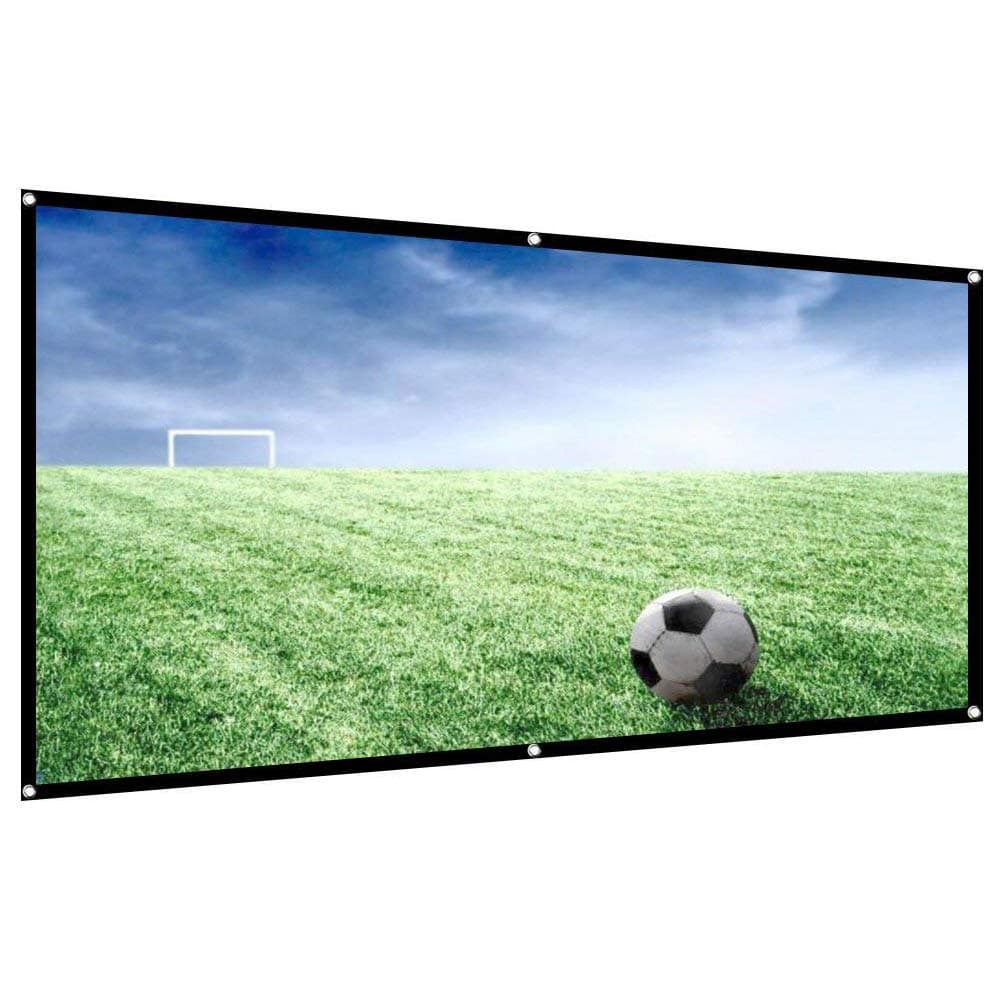 244 x 183 cm 4:3 motorised projector roll up screen with 276 cm profile, remote control for the cover engine blue