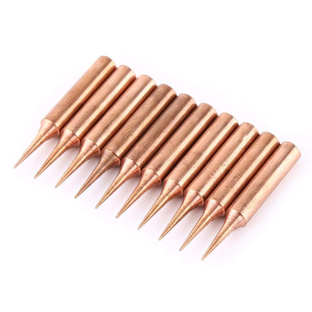 900M-T-I Type Solder Tips, 0.2mm Sharp Fine-Point 43mm Length Pure Copper Lead-Free Tip Replacement in 3 Ways for Soldering Stations 936, 937, 938, 969, 8586, 852D