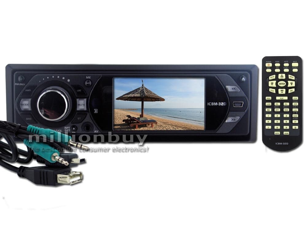 PERFORMANCE TEKNIQUE ICBM-32D (ICBM32D) 3" TFT In-Dash Single DIN DVD CD MP3 ...